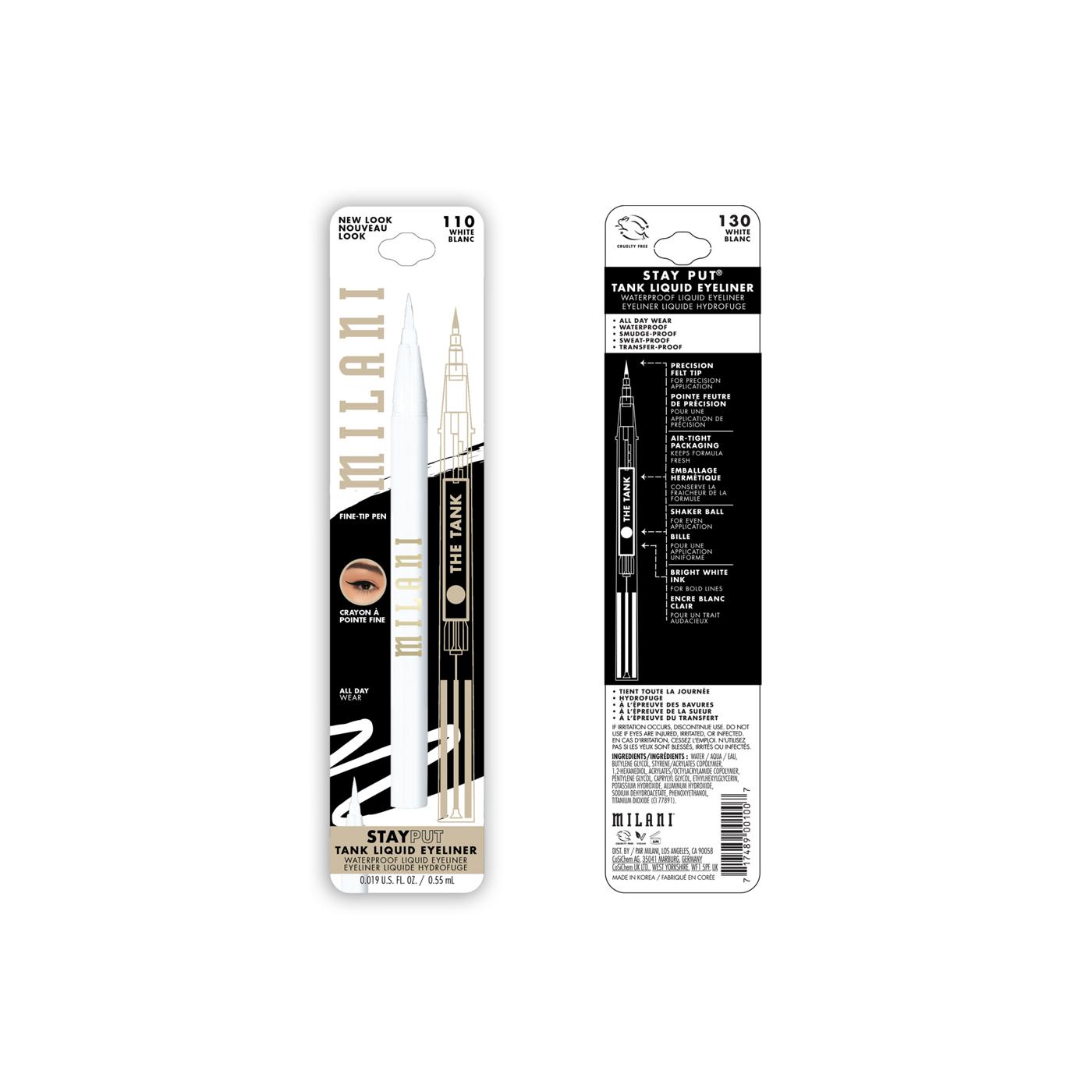 Milani Stay Put Tank Liquid Eyeliner - White; image 2 of 4