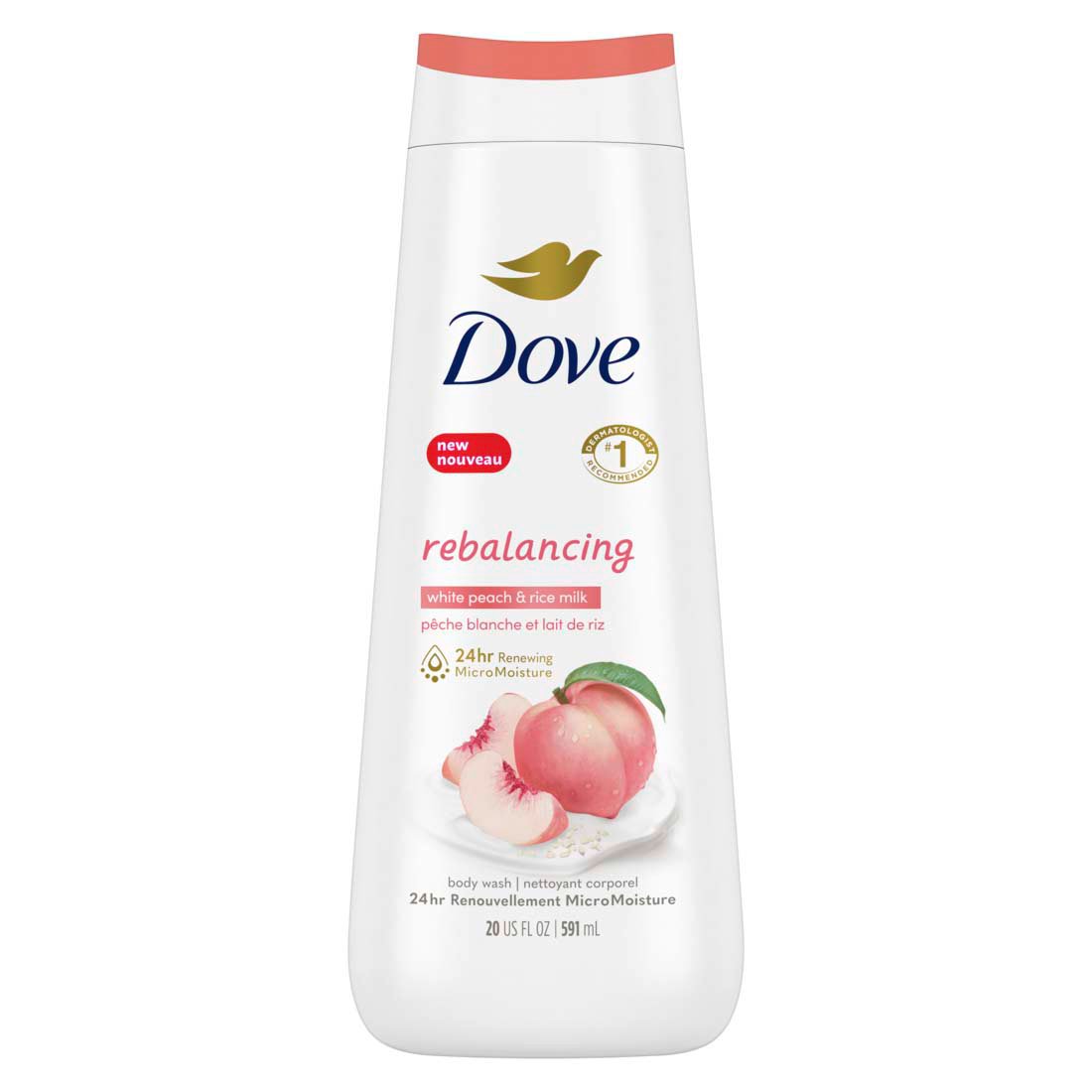 Dove Rebalancing Body Wash - White Peach & Rice Milk - Shop Body Wash 