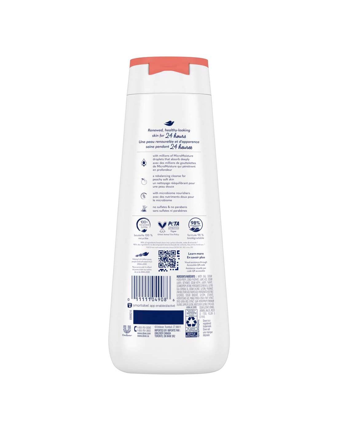 Dove Rebalancing Body Wash - White Peach & Rice Milk; image 4 of 4