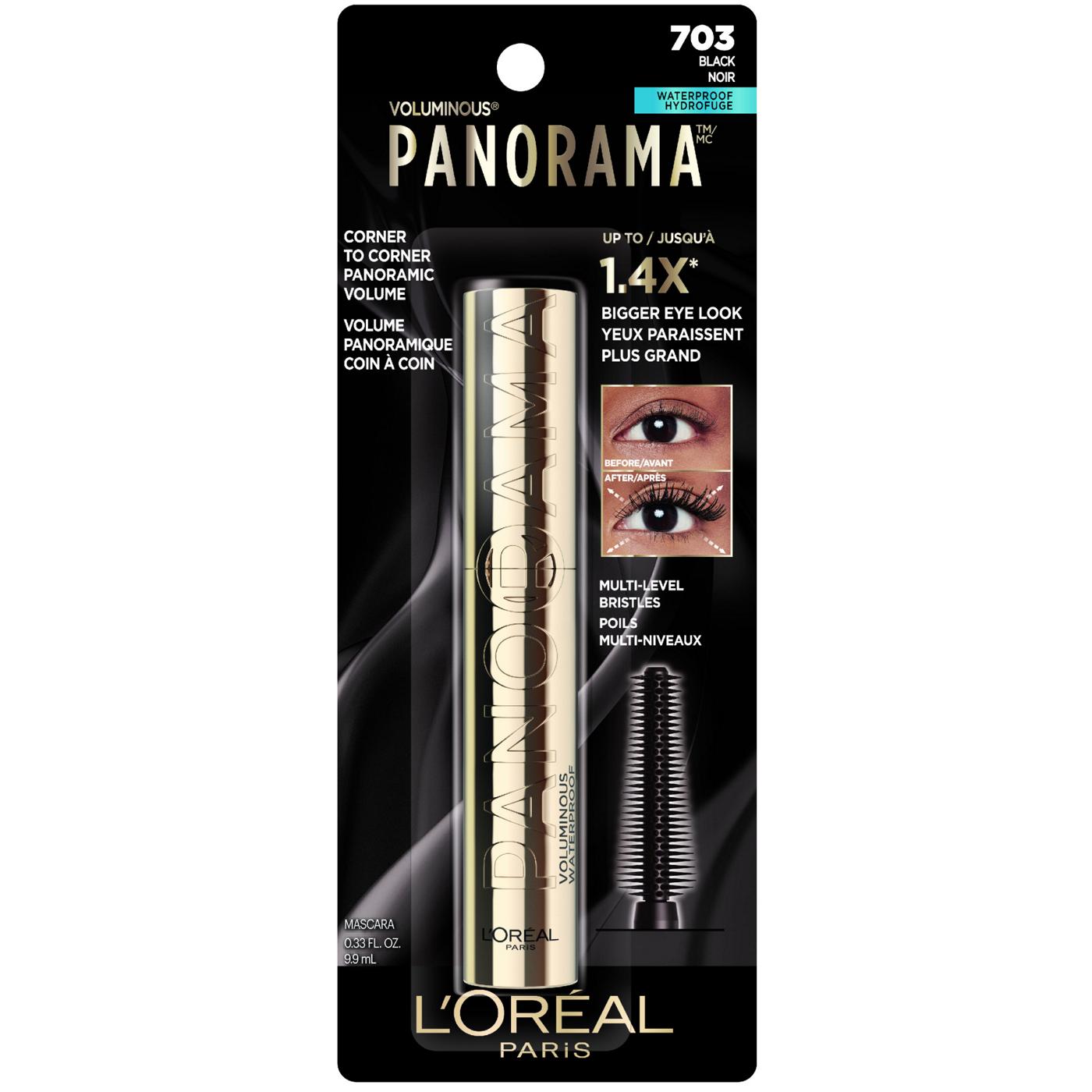 L'Oréal Paris Voluminous Panorama Mascara, Waterproof. Volumizing Black; image 1 of 6