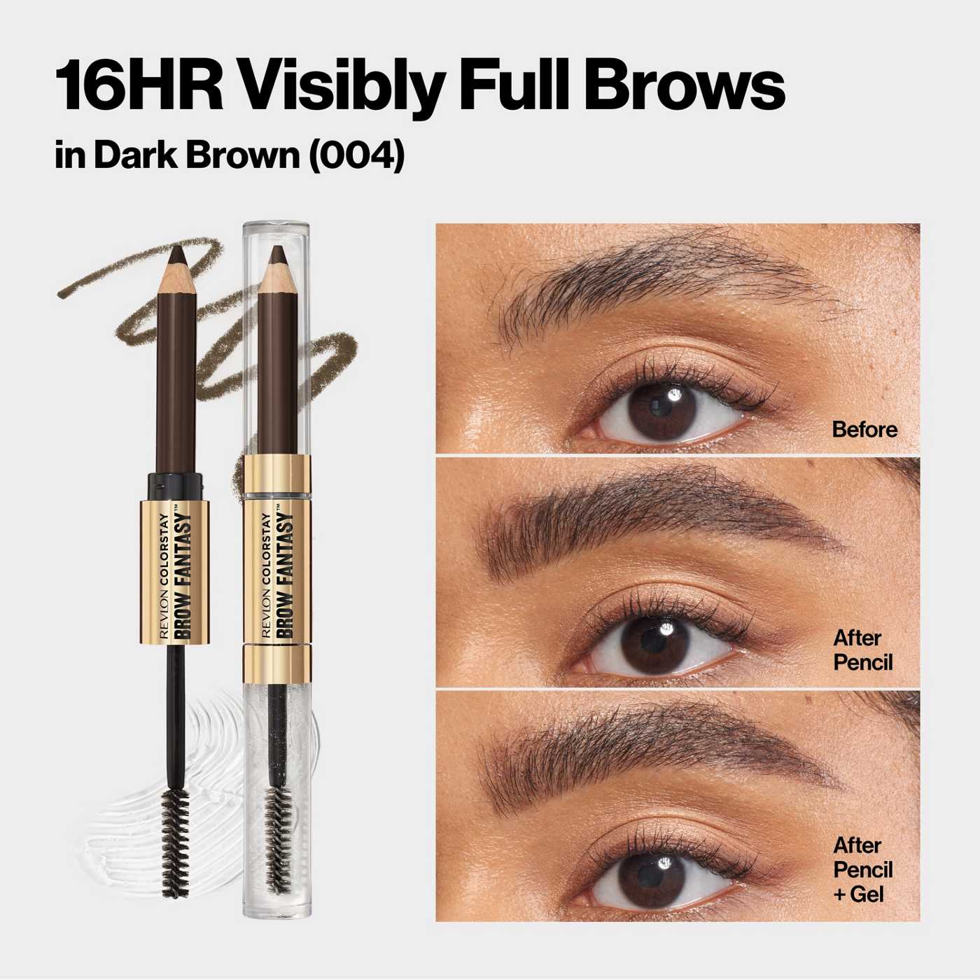 Revlon ColorStay Brow Fantasy Pencil & Gel - Dark Brown; image 2 of 6