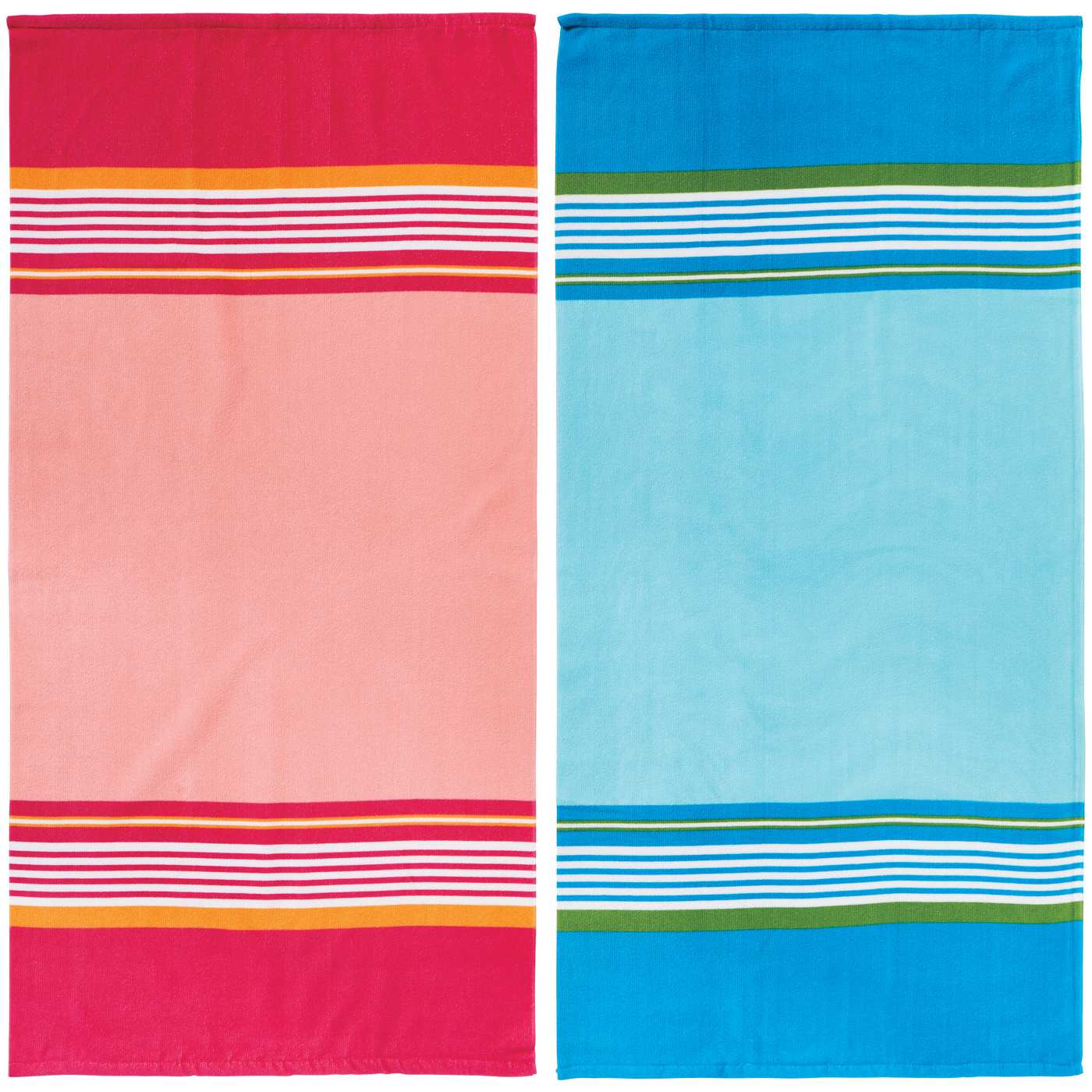 Destination Holiday Striped Beach Towel Set - Pink & Blue, 2 Pk; image 1 of 2