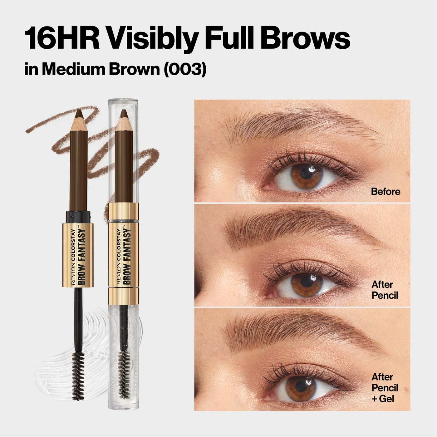 Revlon ColorStay Brow Fantasy Pencil & Gel - Medium Brown; image 3 of 6