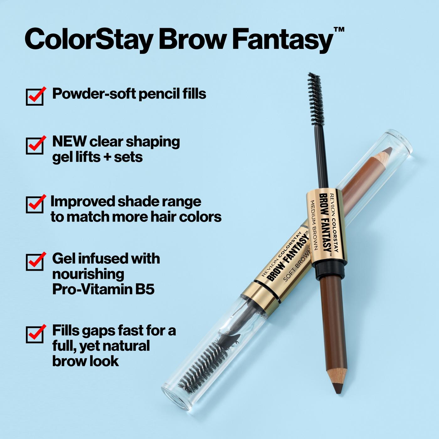 Revlon ColorStay Brow Fantasy Pencil & Gel - Medium Brown; image 5 of 6