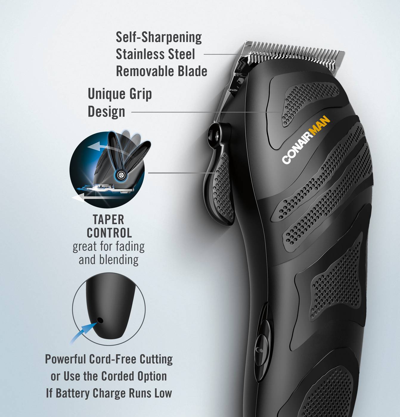 Conair Man Number Cut Cord/Cordless Clipper & Trimmer Shop Electric