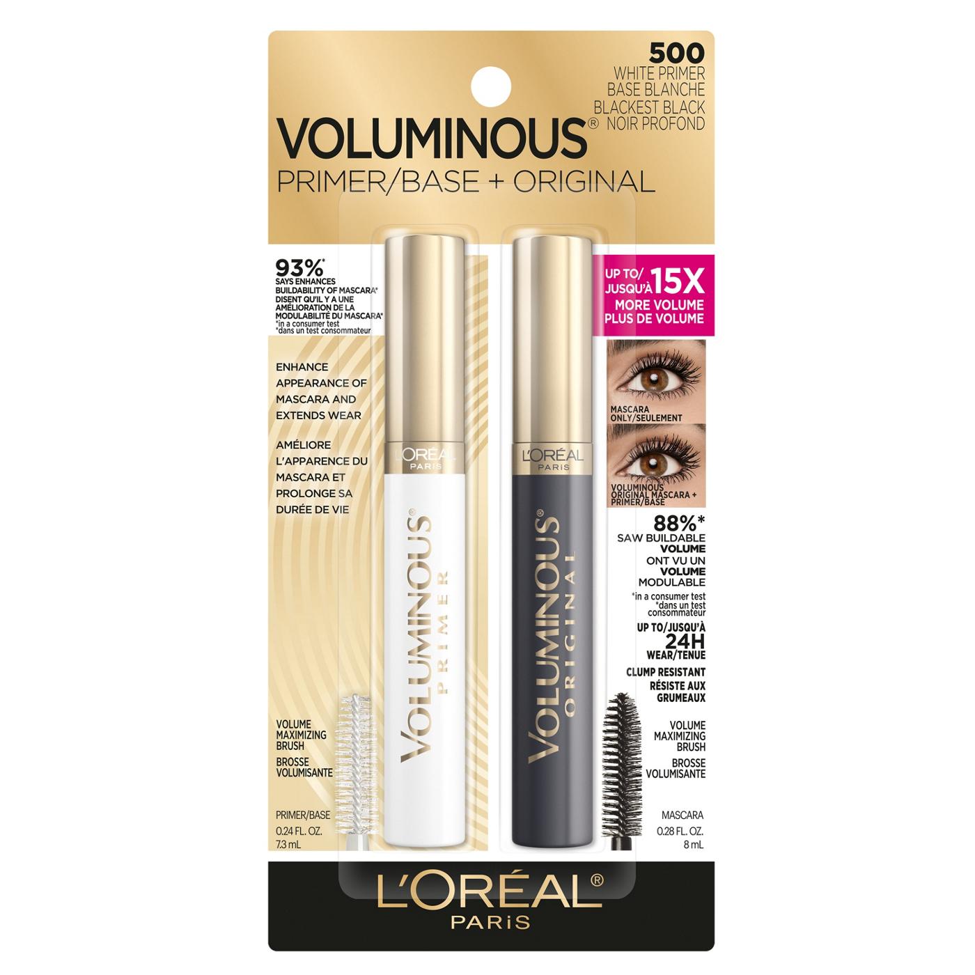 L'Oréal Paris Voluminous On-The-Go Eye Kit – Voluminous Mascara Primer + Blackest Black; image 1 of 7