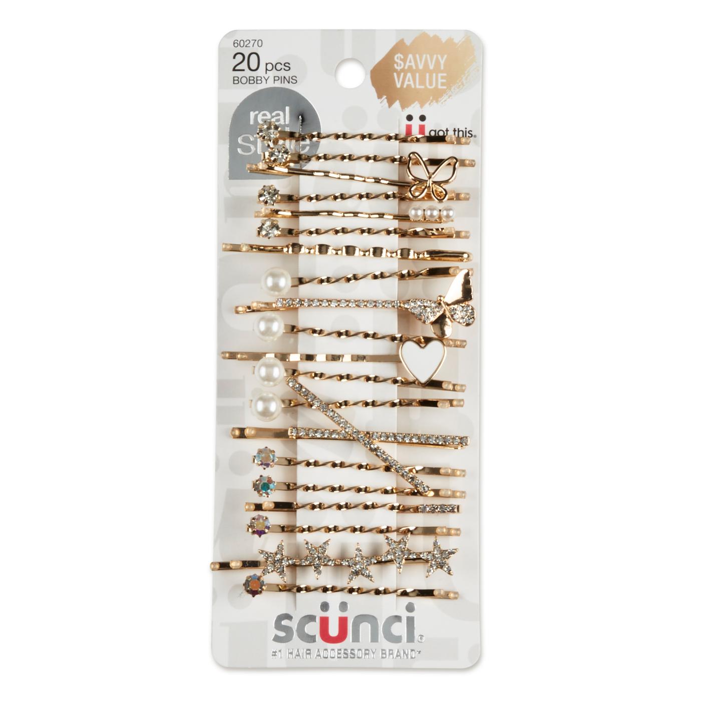 Scunci Real Style Gold Bobby Pins; image 1 of 2