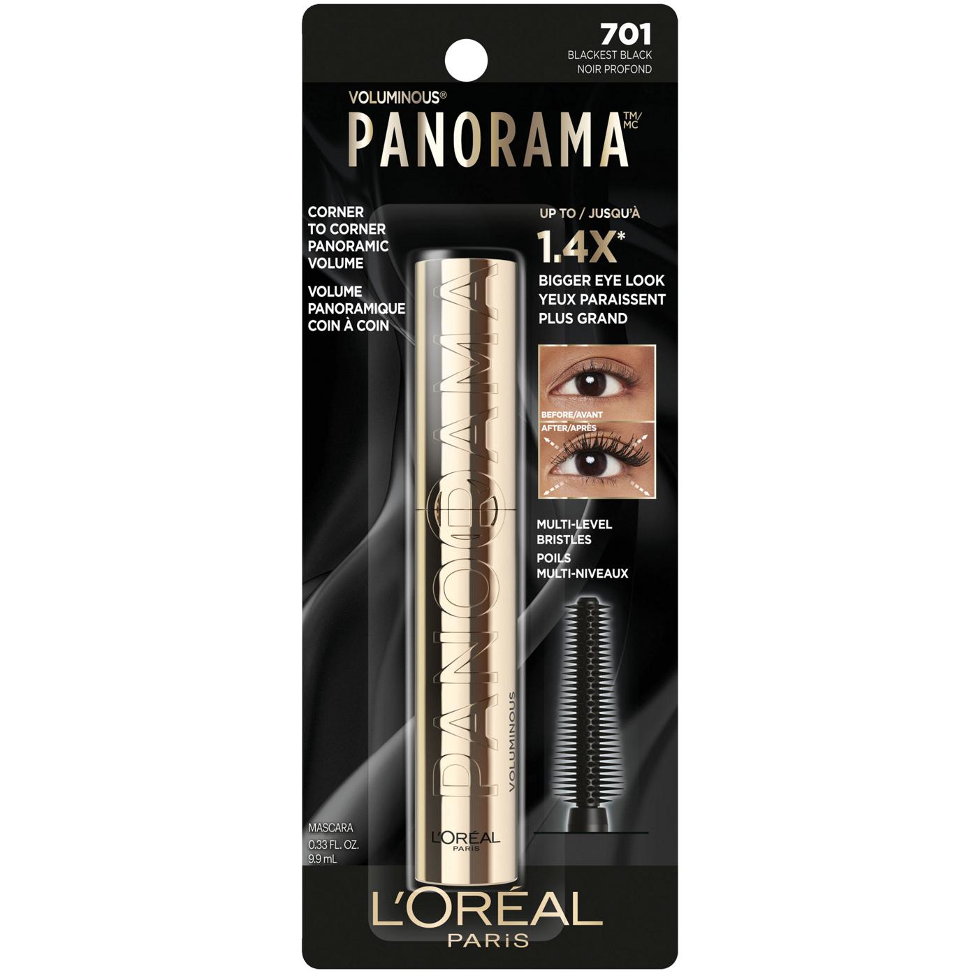 L'Oréal Paris Voluminous Panorama Mascara, Washable, Volumizing 
Blackest Black; image 1 of 7