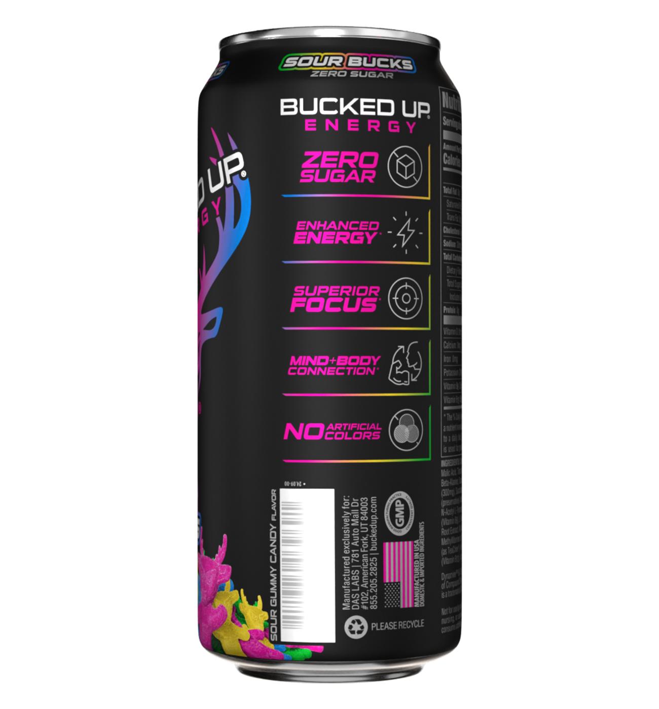 Bucked Up Zero Sugar Energy Drink - Sour Bucks ; image 2 of 4