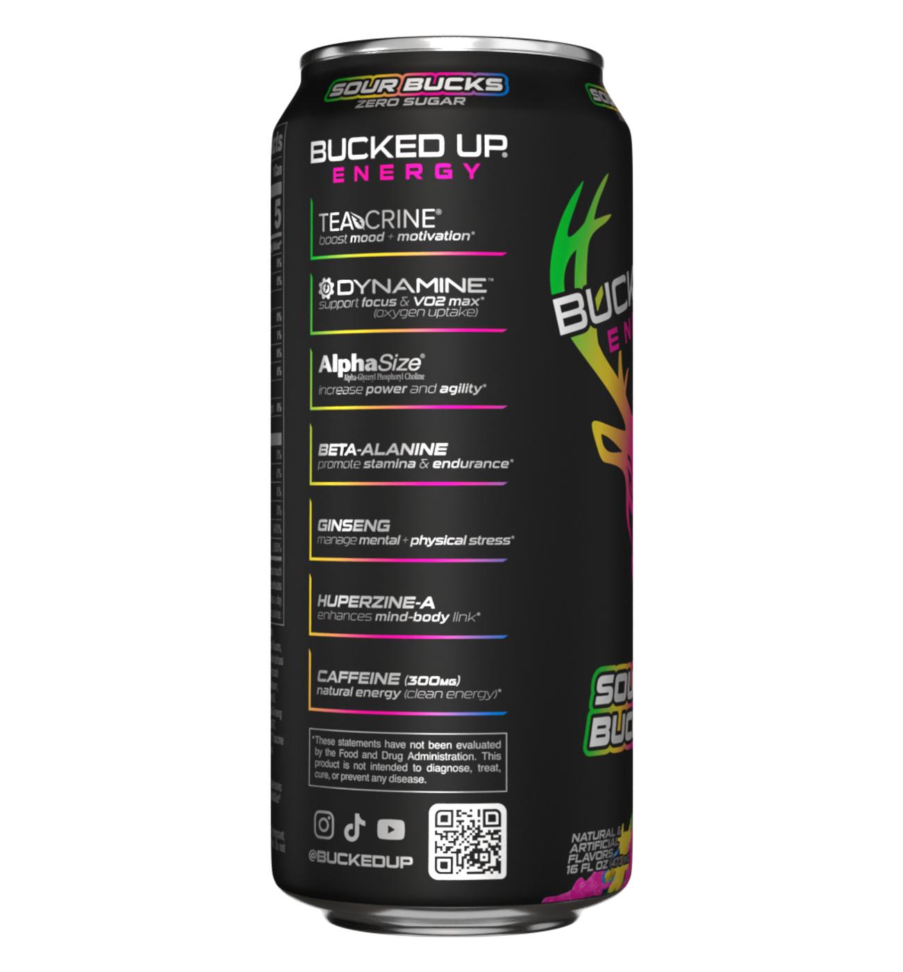 Bucked Up Zero Sugar Energy Drink - Sour Bucks ; image 4 of 4