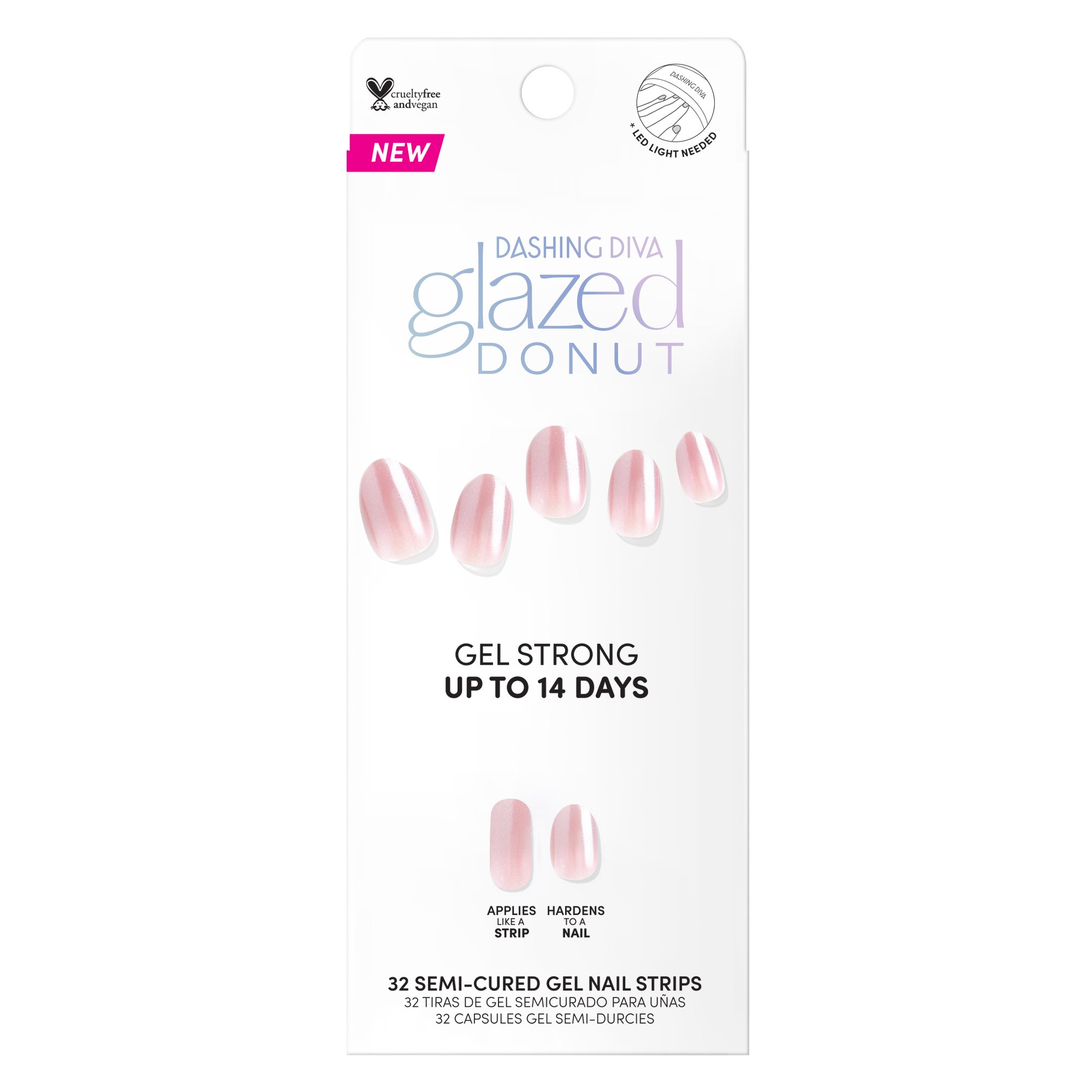 Dashing Diva SemiCured Gel Nail Strips Glazed Donut Shop Nail sets