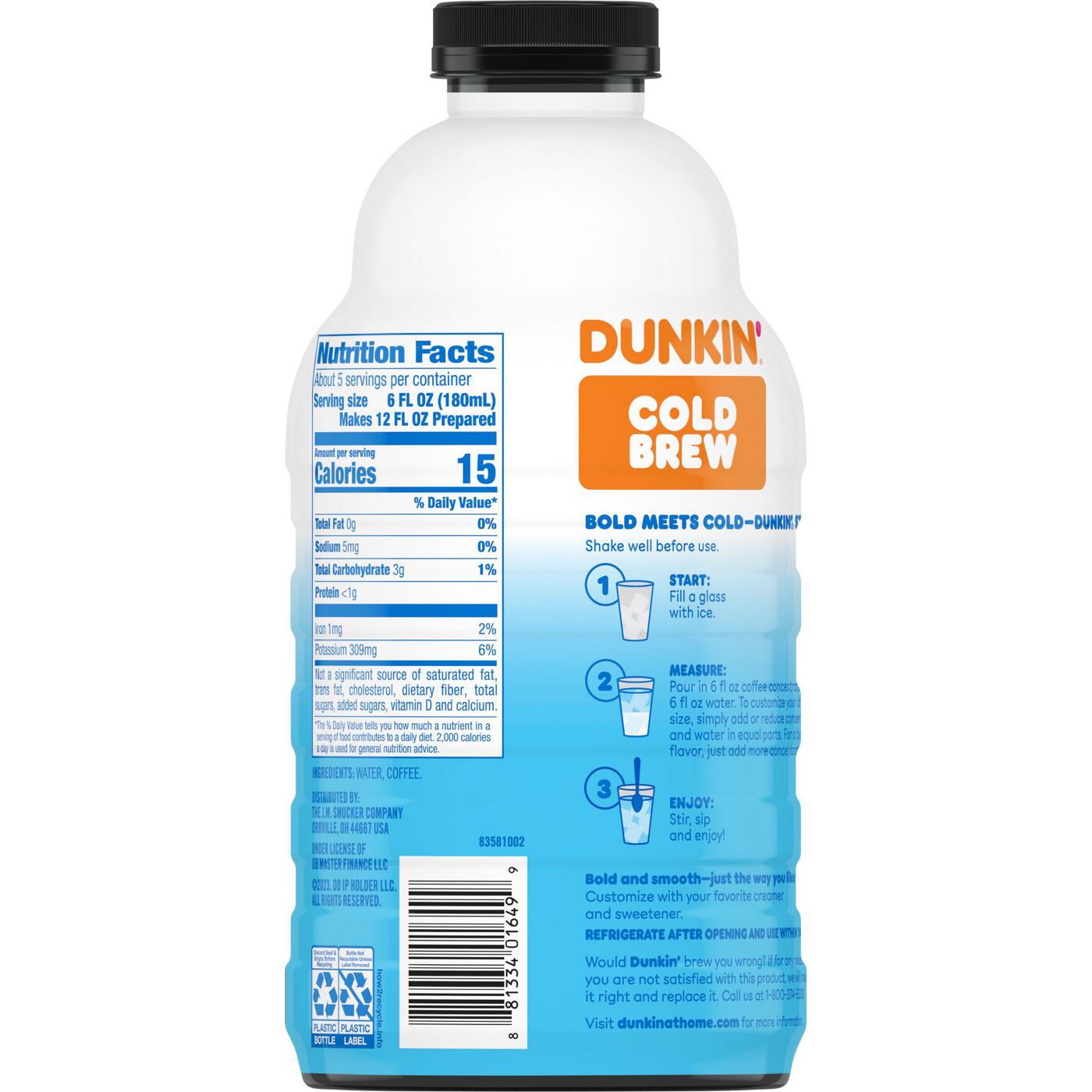 Dunkin' Black Cold Brew Coffee Concentrate; image 4 of 4