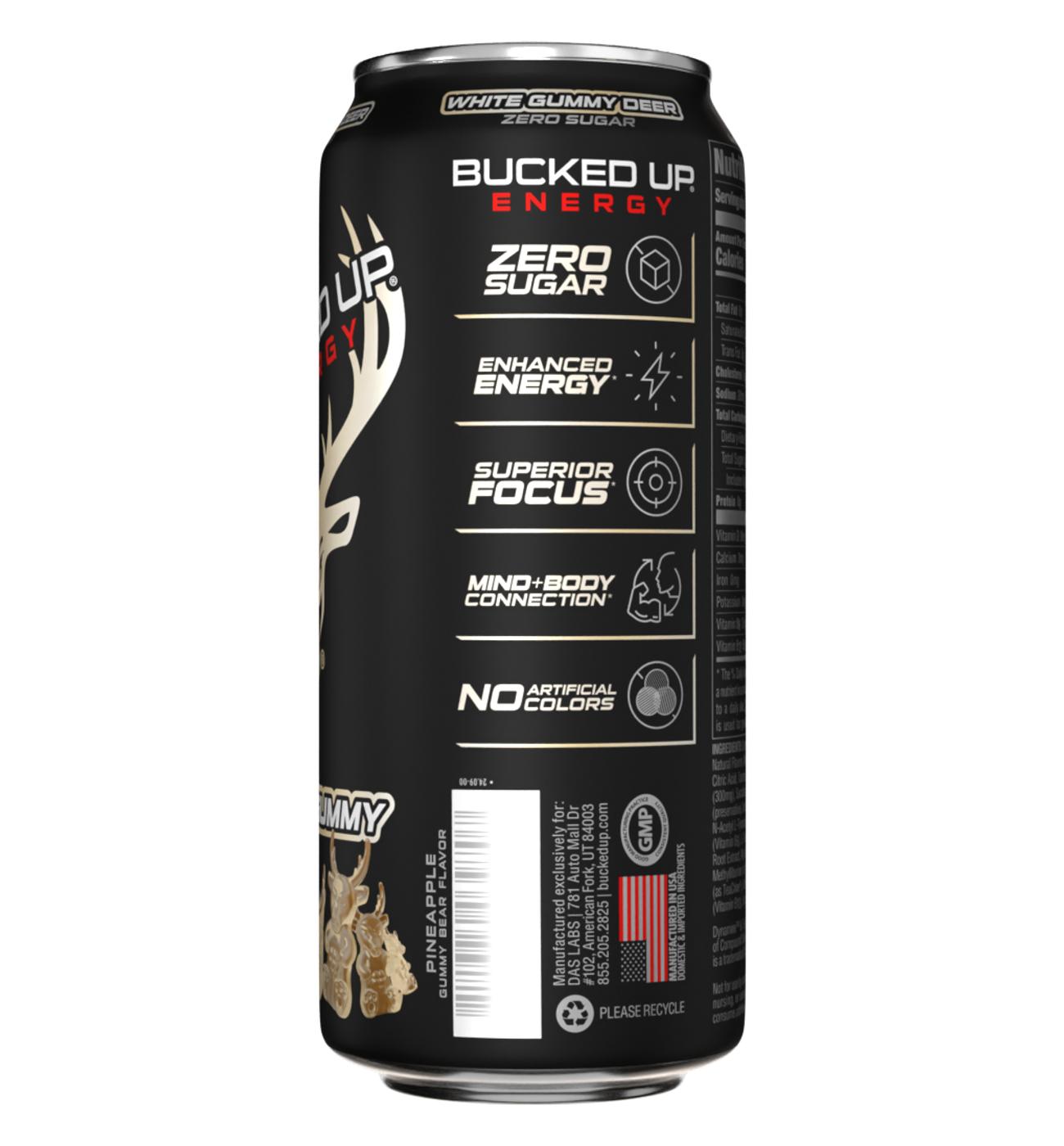 Bucked Up Zero Sugar Energy Drink White Gummy Deer Shop Diet