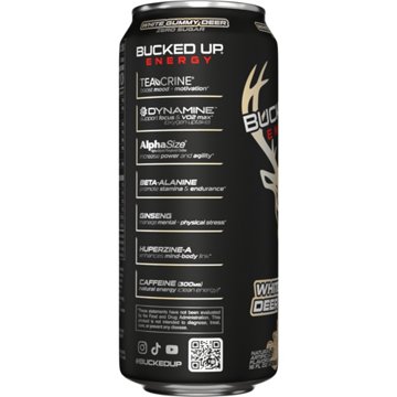 Bucked Up Zero Sugar Energy Drink - White Gummy Deer