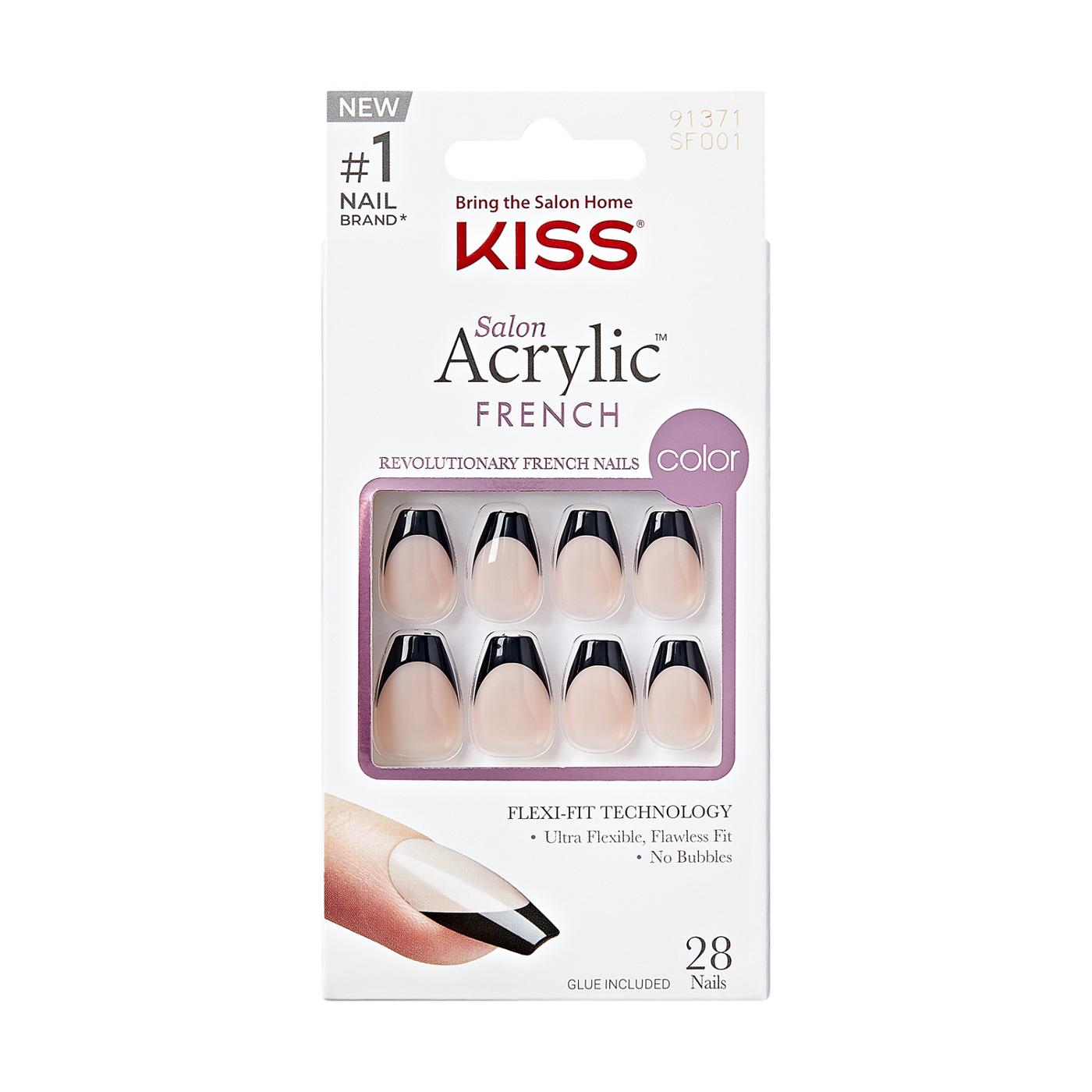 KISS Salon Acrylic French Nails - Color Flame; image 1 of 6