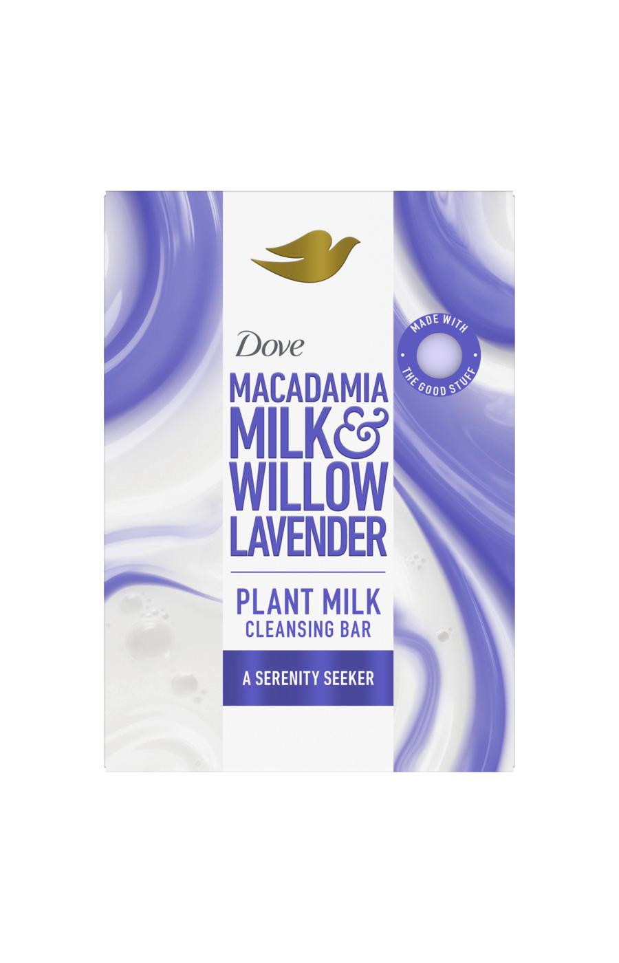 Dove Plant Milk Cleansing Bar Soap - Macadamia Milk & Willow Lavender; image 2 of 7