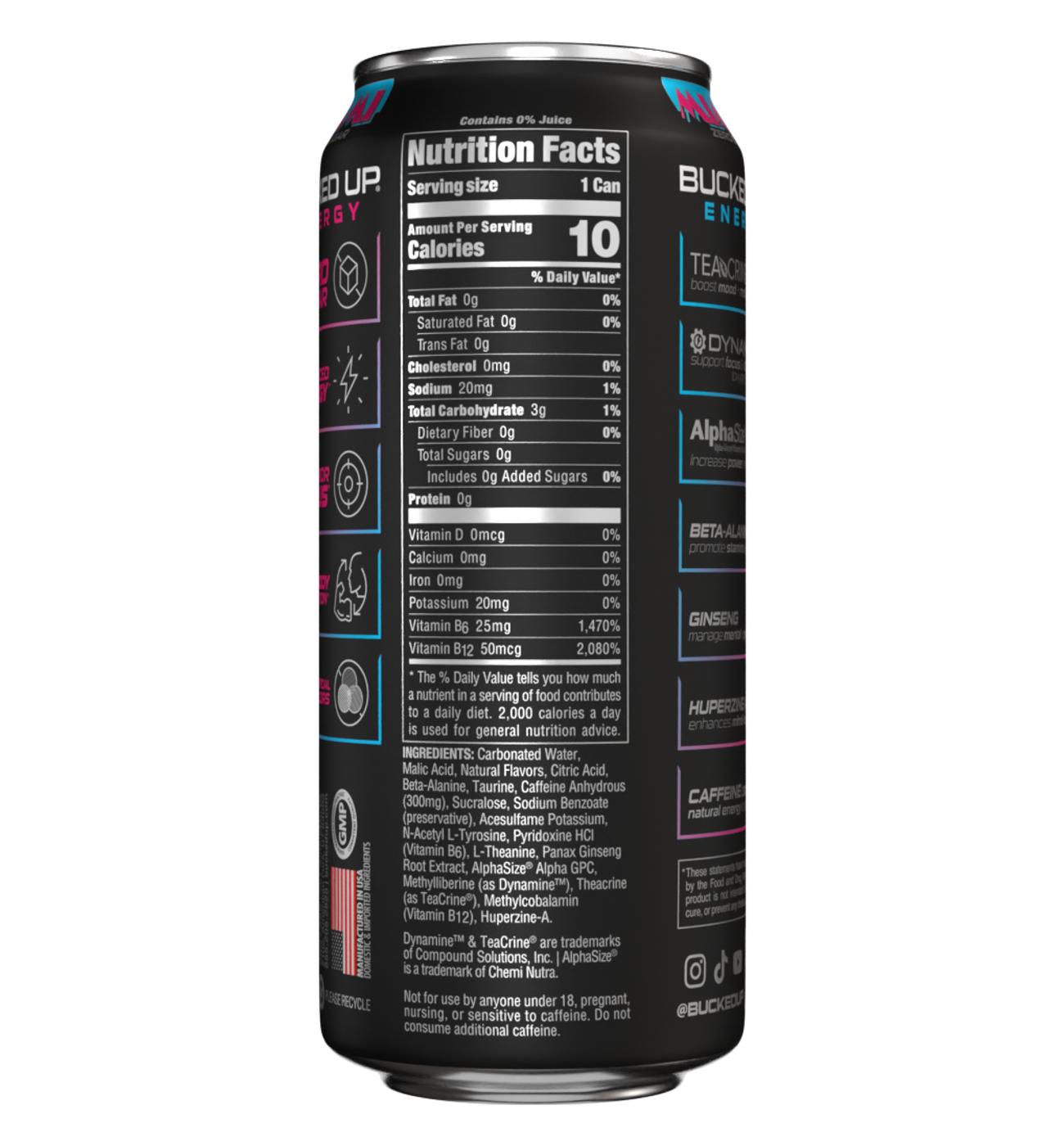 Bucked Up Zero Sugar Energy Drink - Miami; image 2 of 4