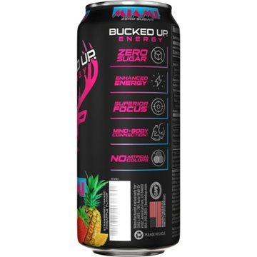 Bucked Up Zero Sugar Energy Drink - Miami
