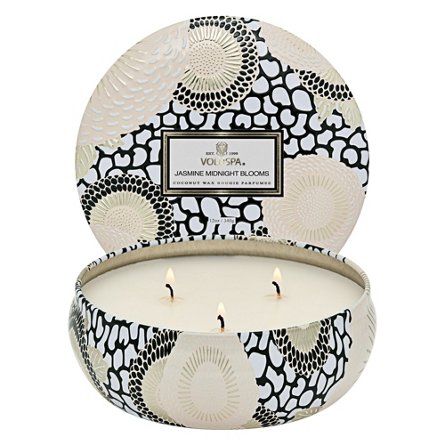 Voluspa Jasmine Midnight Blooms 3 Wick Tin Candle, 12 oz | Central ...