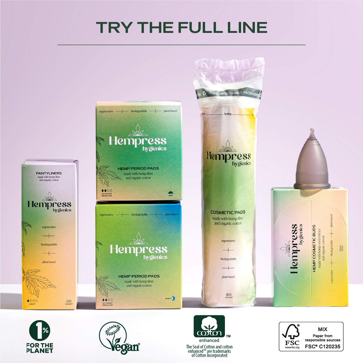 Hempress Hygienics Organic Cotton Cosmetic Ear Swab Buds; image 2 of 6