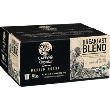 CAFE Olé Organics by H-E-B Medium Roast Breakfast Blend Coffee Single Serve Cups