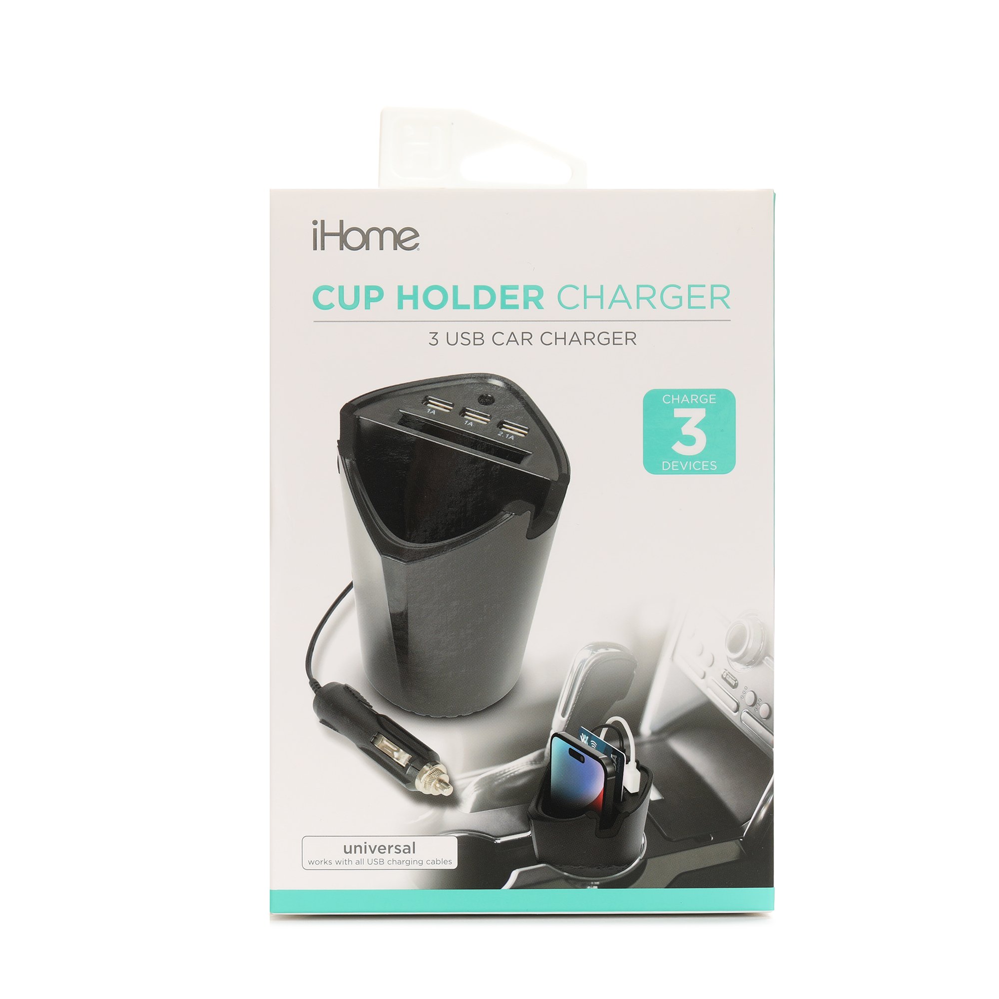iHome Auto Cup Holder Charger Black Shop Car Accessories at HEB