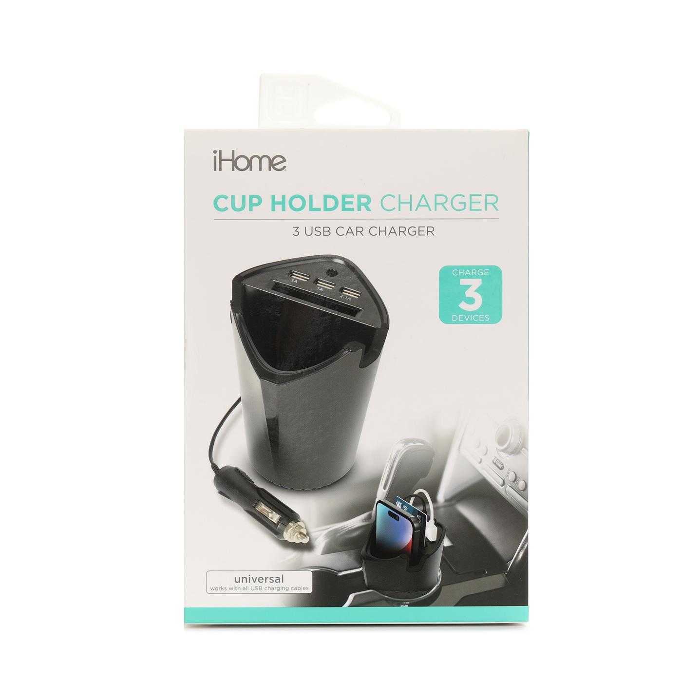 iHome Auto Cup Holder Charger - Black; image 1 of 2