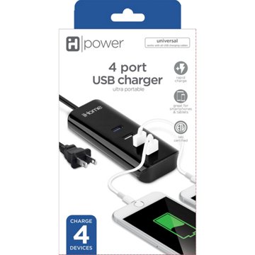 iHome 4-Port USB Charger - Black