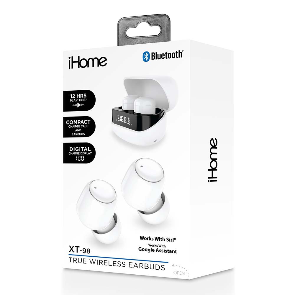 iHome XT98 True Wireless Earbuds White Shop Headphones at HEB