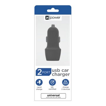 iHome Dual Port USB Car Charger - Black