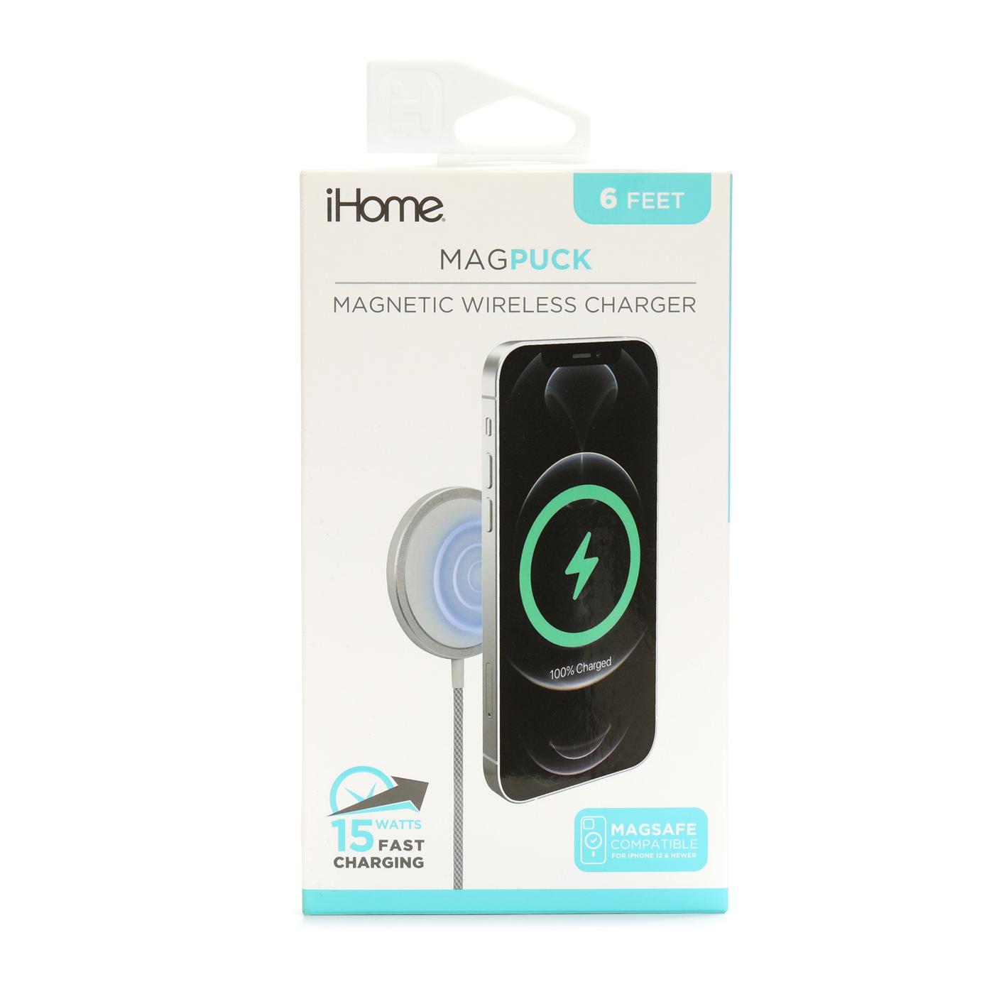 iHome MagPuck Magnetic Wireless Charger - White; image 1 of 2