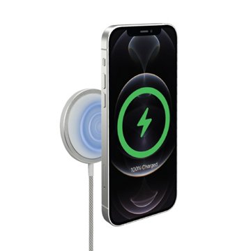 iHome MagPuck Magnetic Wireless Charger - White, 6'