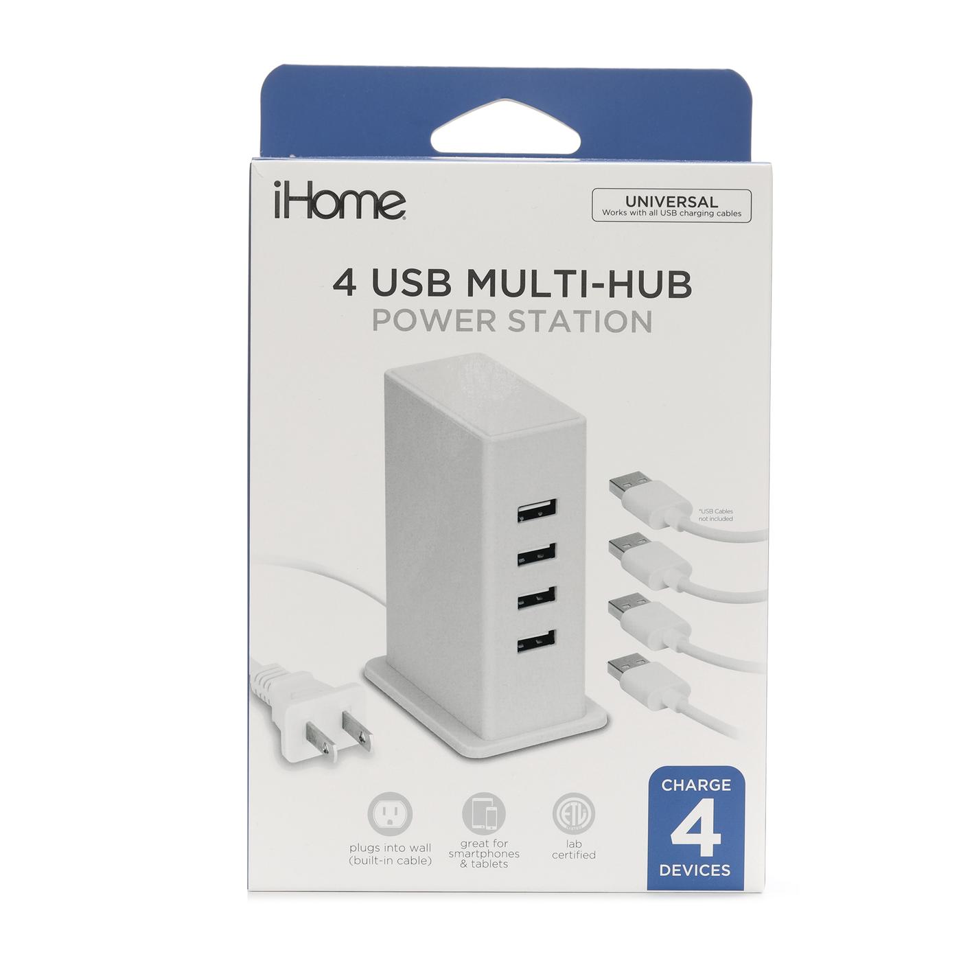 iHome 4-Port USB Power Station - White; image 1 of 2