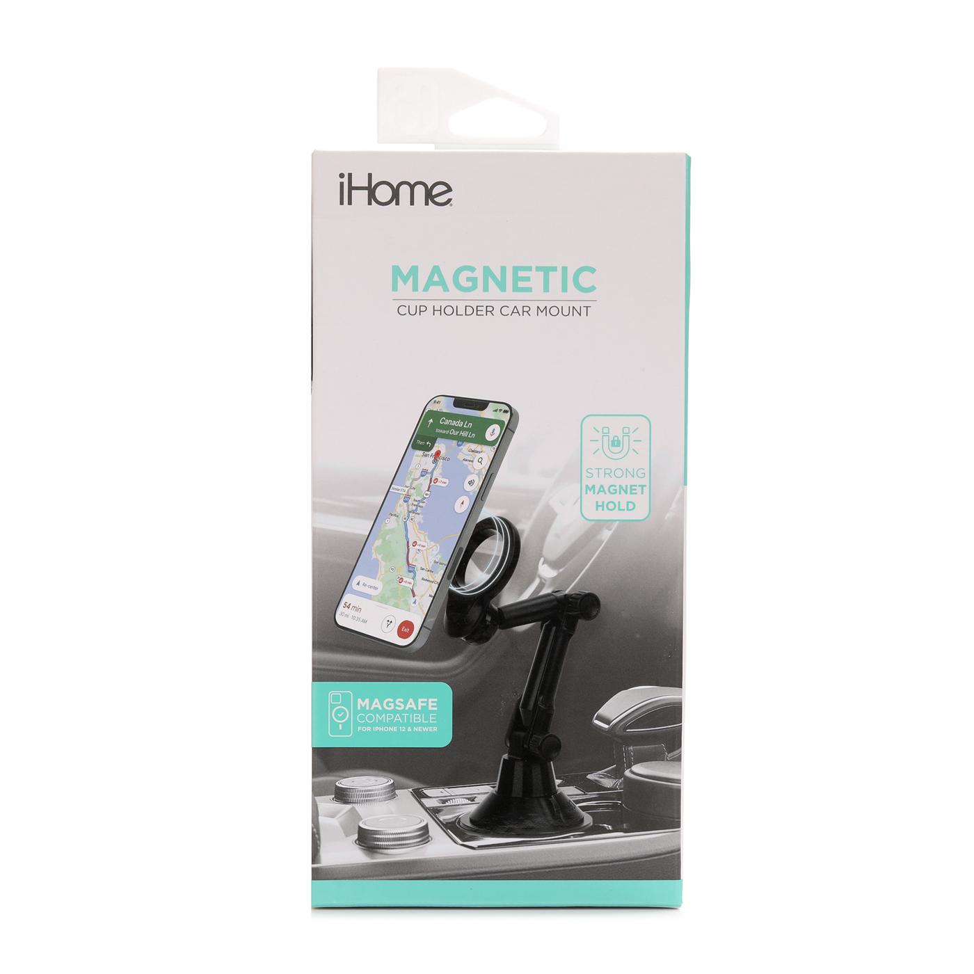 iHome Magnetic Cup Holder Car Mount - Black; image 1 of 2