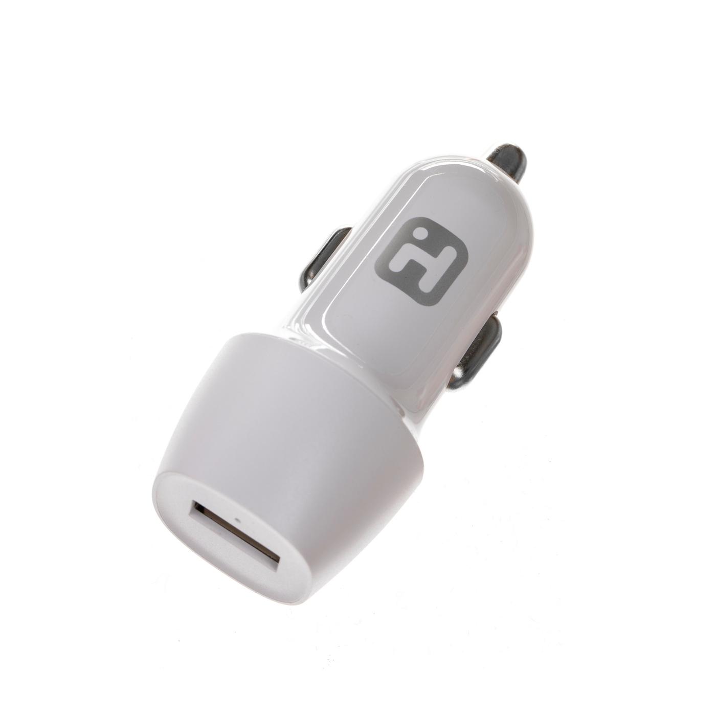 iHome Lightning to USB-A Cable with Car Charger - White; image 2 of 3