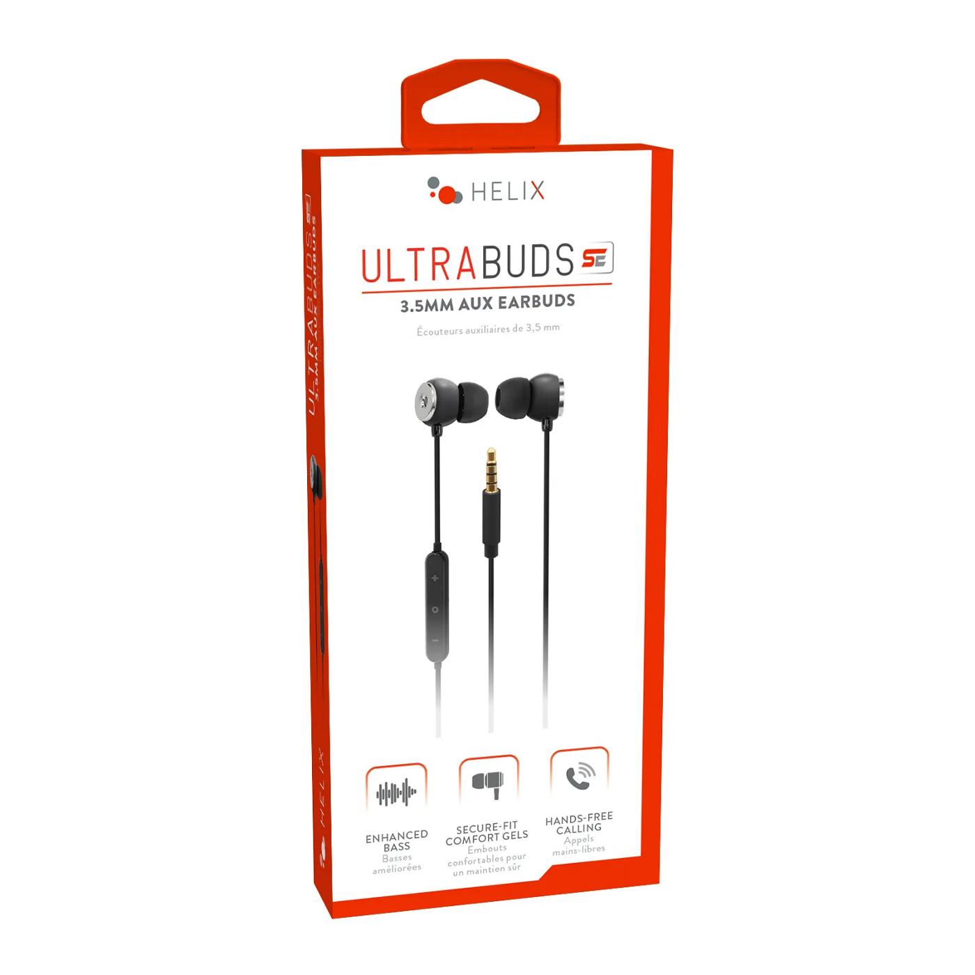 Helix Ultra 3.5mm Aux Earbuds - Black; image 1 of 2