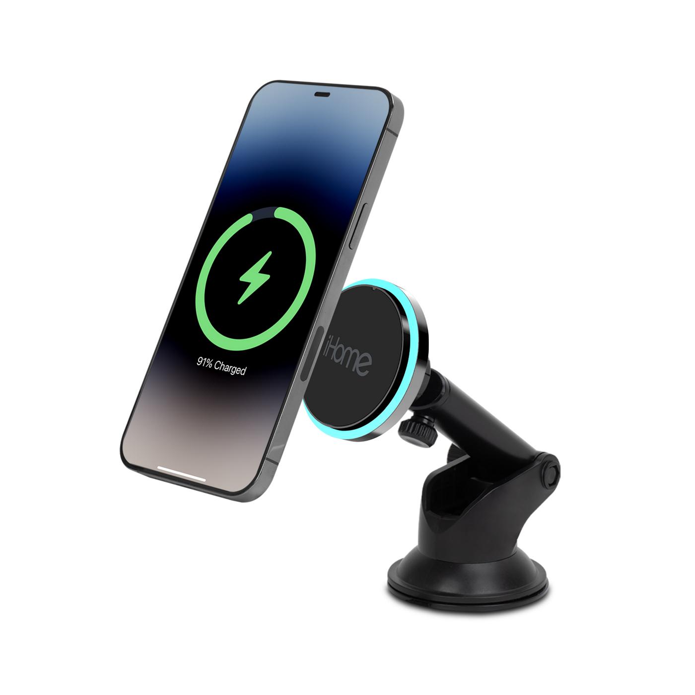 iHome Magnetic Charging Extendable Dash Car Mount - Black; image 2 of 2