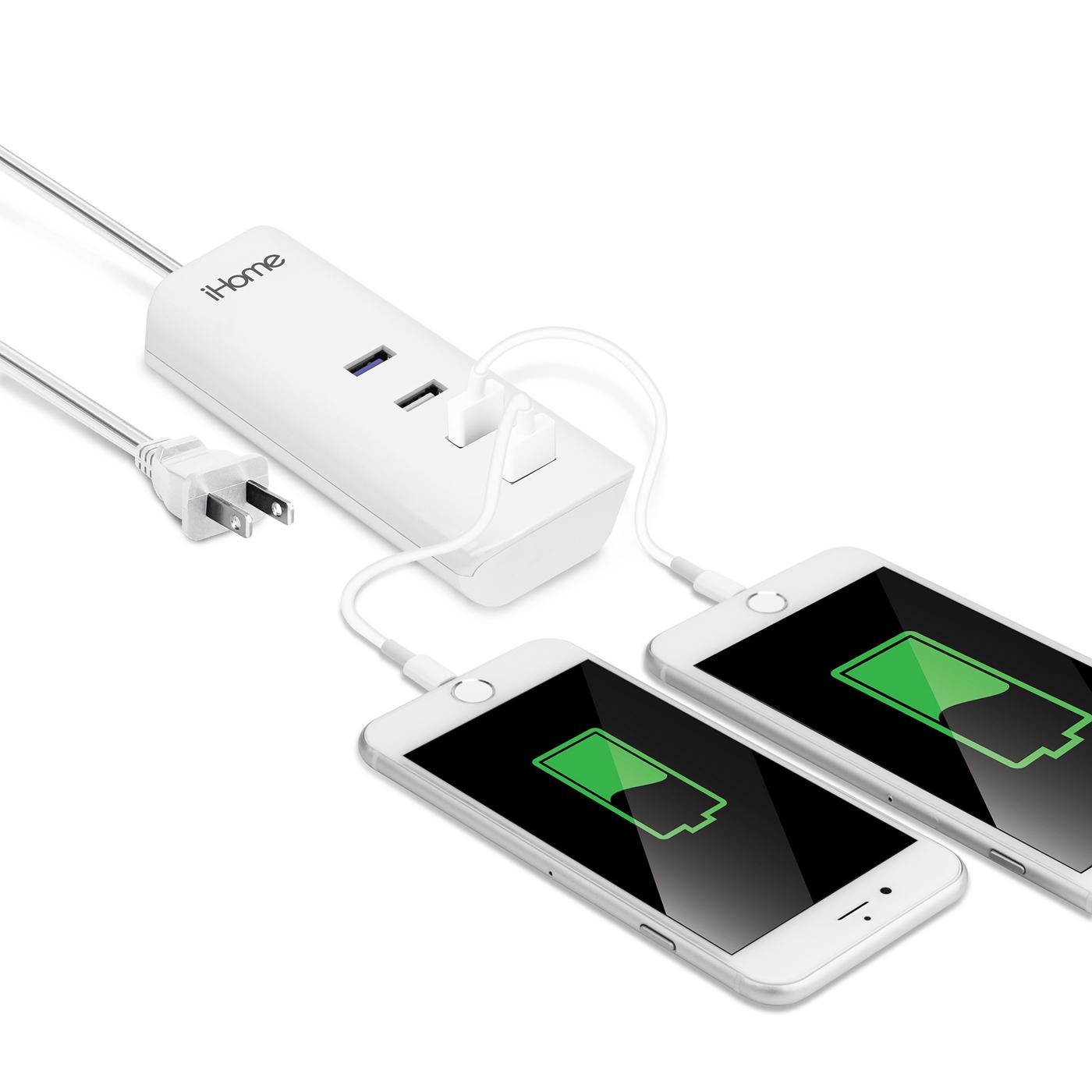 iHome 4-Port USB Charger - White; image 2 of 2