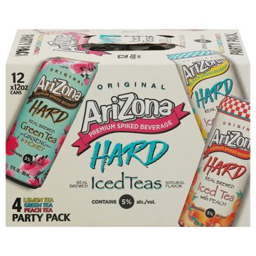 AriZona Hard Iced Teas Variety 12 pk Cans, 12 oz