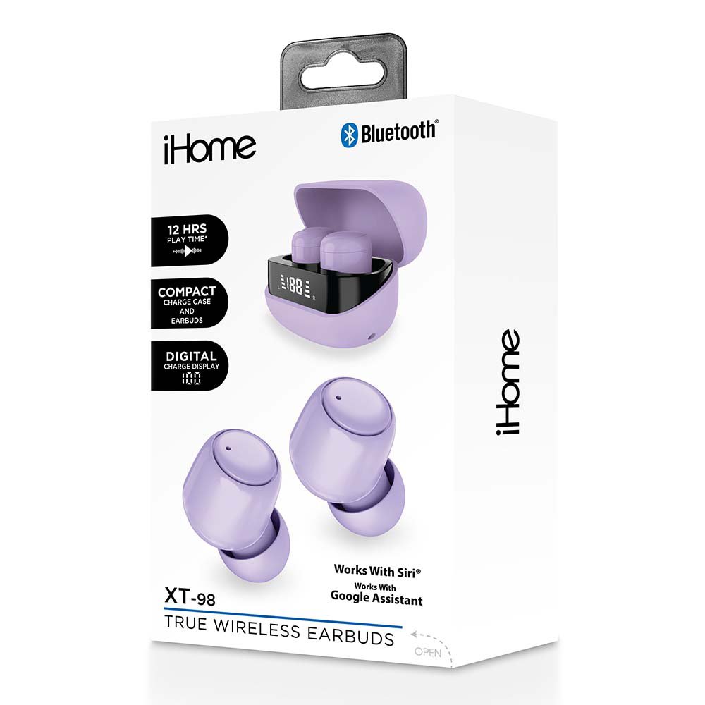 iHome XT98 True Wireless Earbuds Lavender Shop Headphones at HEB