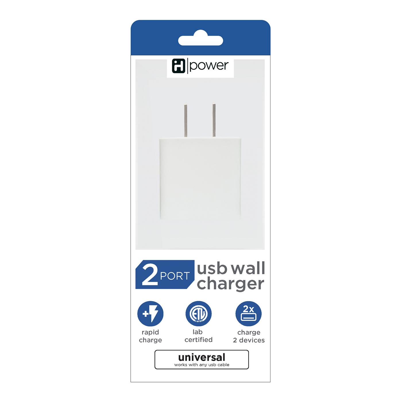 iHome Dual Port USB Wall Charger - White; image 1 of 2