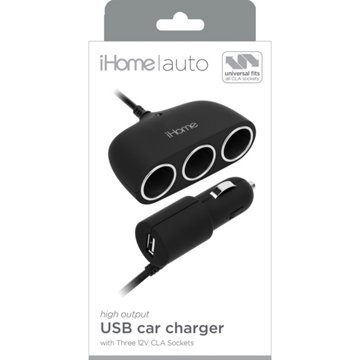 iHome Auto USB Car Charger - Black