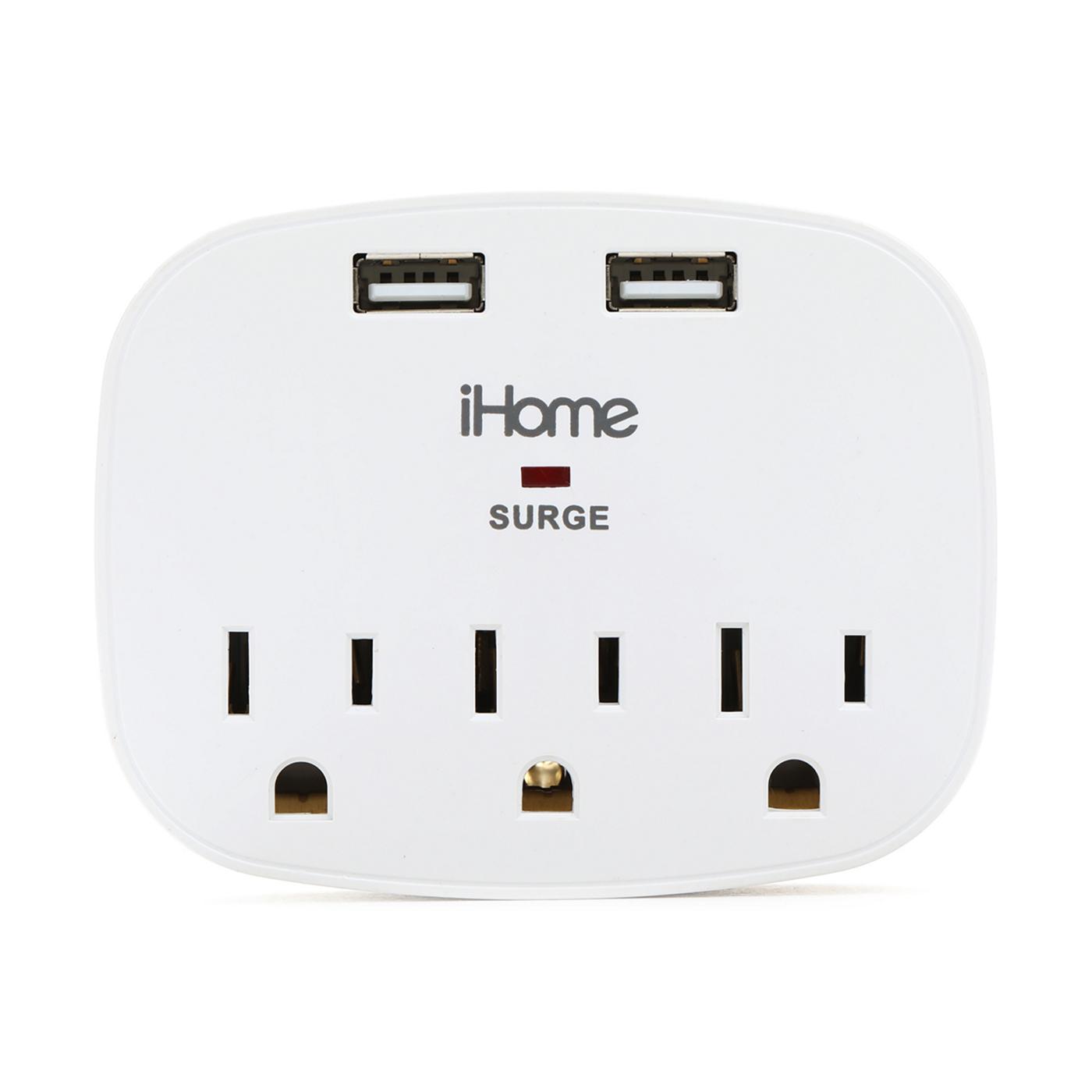 iHome AC & USB Wall Plate - White; image 2 of 2