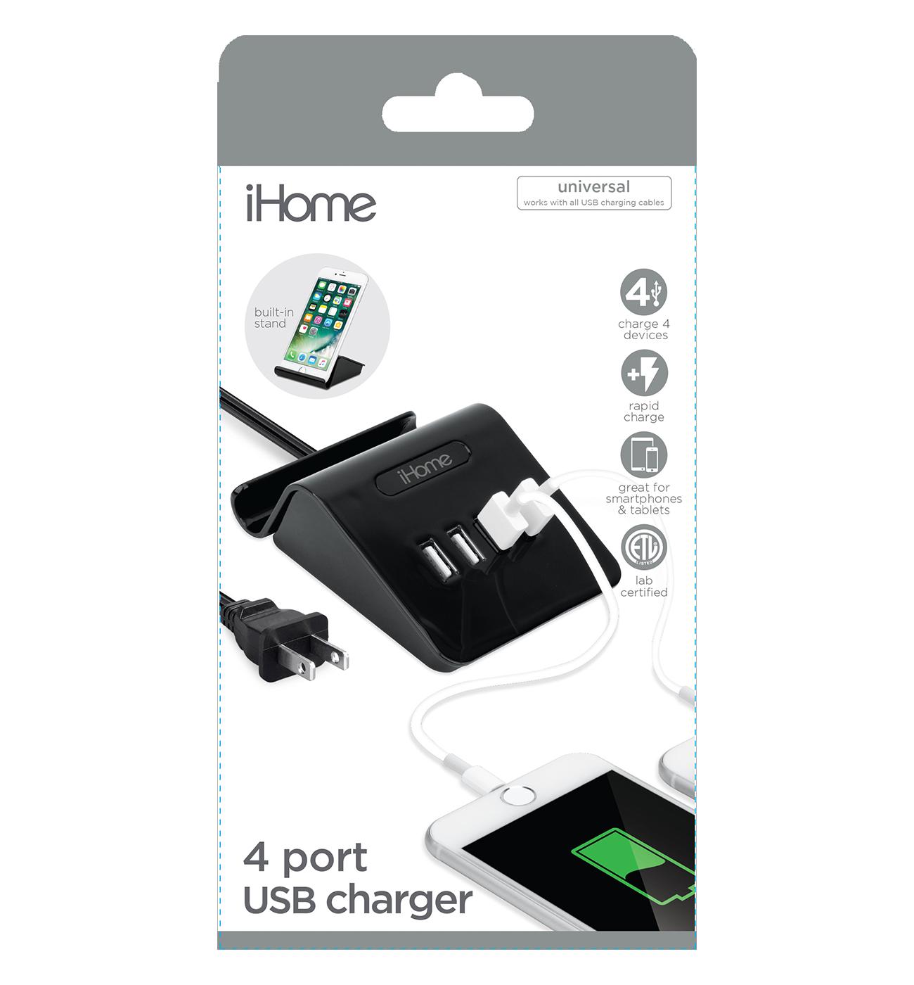 iHome 4-Port USB Charging Stand - Black; image 1 of 2