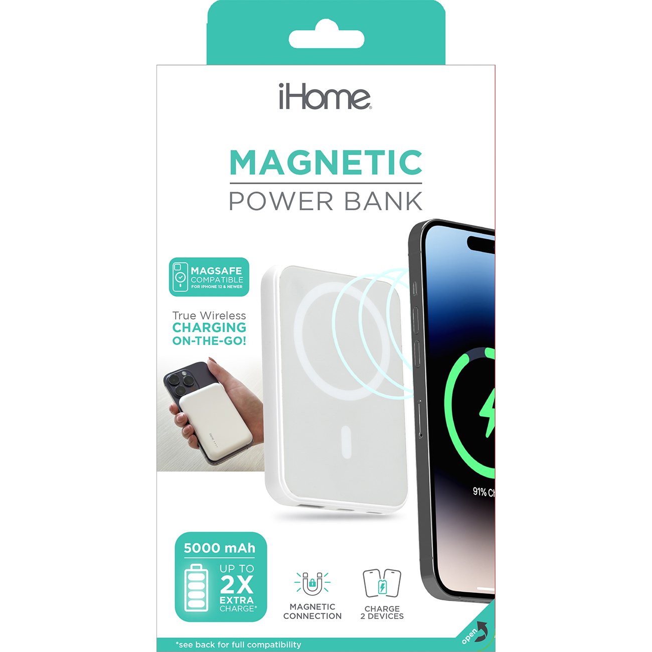 iHome Ultra Compact 5000mah Power Bank White - Office Depot