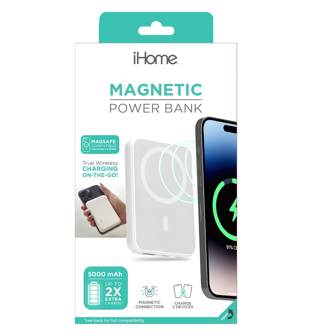 iHome Magnetic Portable Power Bank - White; image 1 of 2