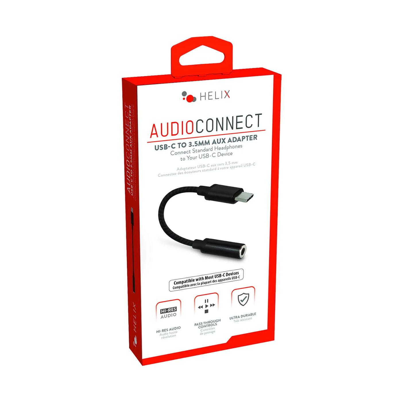 Helix Audio Connect USB-C to 3.5mm Aux Adapter - Shop Connection Cables at  H-E-B