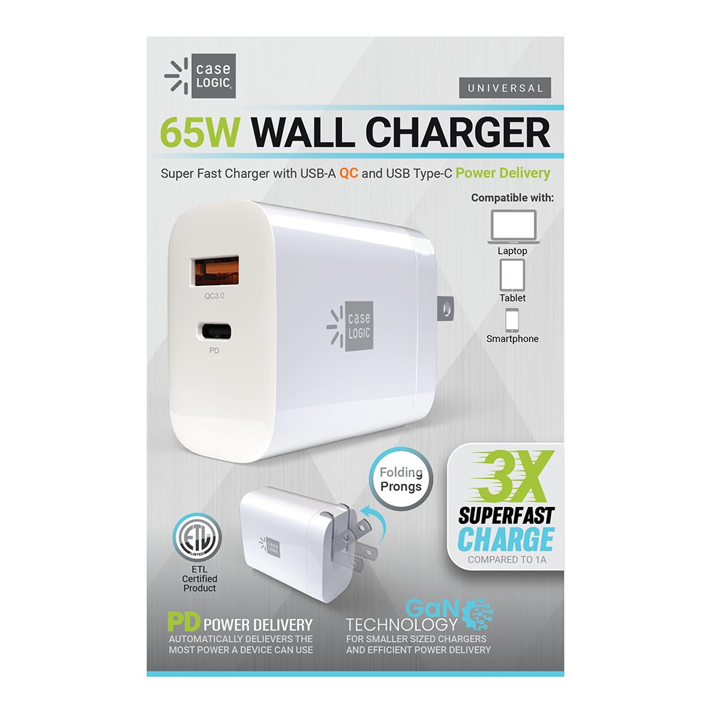 Case Logic 65Watt Dual Port Wall Charger White Shop Phone chargers