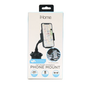 iHome Cup Holder Gooseneck Phone Mount - Black