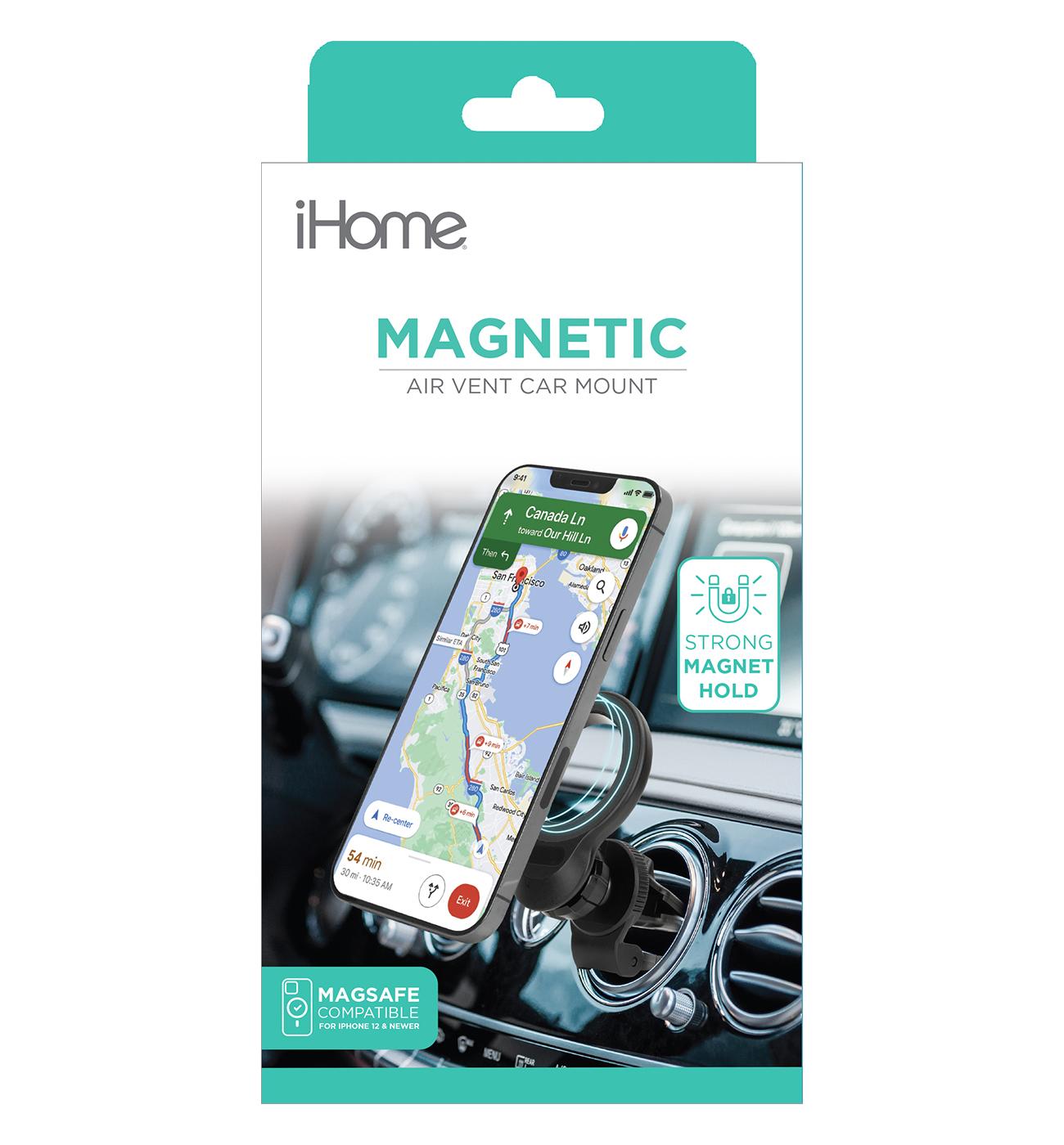 iHome Magnetic Air Vent Clip Car Mount - Black; image 1 of 2